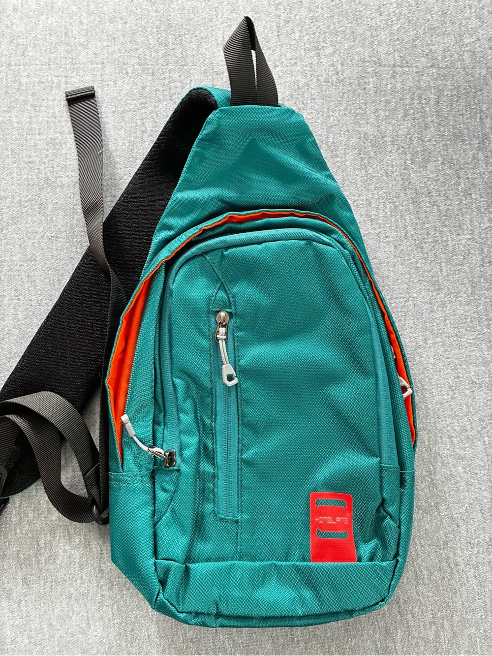 Yinglang Sling Back Pack Bag Teal Orange Accents.